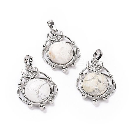 Natural Howlite Pendants G-P496-05P-19-1