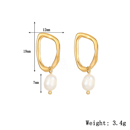 Golden Circle Pendant with Freshwater Pearl Earrings for Women SL1409-1-1
