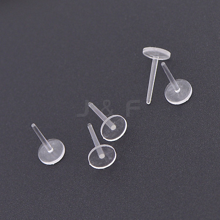 Plastic Flat Round Stud Earring Findings X-KY-P007-N01-1
