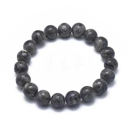 Natural Larvikite Bead Stretch Bracelets BJEW-K212-C-046-1