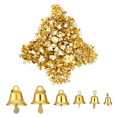 240Pcs 6 Styles Iron Bell Pendants IFIN-PH0002-39-1