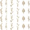 SUPERFINDINGS 24Pcs 6 Styles Brass Clear Cubic Zirconia Connector Charms KK-FH0004-47-1