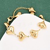 304 Stainless Steel Heart Link Chain Bracelets for Valentine's Day Gift BJEW-D359-17A-G-1