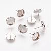 Brass Stud Earring Settings IFIN-Q006-P-NF-1