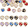 18Pcs 6 Colors Alloy Glass Charms FIND-TA0009-91G-1