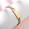 304 Stainless Steel Glass Link Chain Bracelets BJEW-G753-03G-01-1