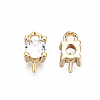 Brass Micro Pave Clear Cubic Zirconia Peg Bails Charms X-KK-T056-95G-NF-2