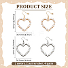 4 Pairs 2 Colors Iron Heart Dangle Earrings EJEW-HY0001-40-2