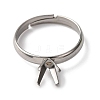 304 Stainless Steel Cuff Ring Components STAS-D372-01P-05-3
