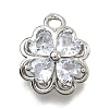 Brass Micro Pave Cubic Zirconia Pendants KK-D385-01P-01-1