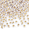 500Pcs Plating Acrylic Beads PACR-TADJ0001-01W-1