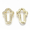 Brass Micro Pave Clear Cubic Zirconia Twister Clasps ZIRC-S067-121-NF-2