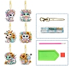 6 Styles Flower Animals DIY Diamond Keychain Painting Kit PW-WG8C66E-01-4