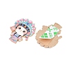 Peking Opera Cat Alloy Enamel Cabochons AL-CBA1A6F-04KCG-A-2