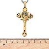 Religion 201 Stainless Steel Enamel Saint Benedict Crucifix Cross Pendant 304 Stainless Steel Box Chain Necklaces SA-CBA3211-03GP-5