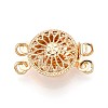 Rack Plating Flower Brass Box Clasps X-KK-QA183-99G-1