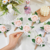 6Pcs Cloth Artificial Flower Boutonniere JEWB-FH0002-78-3