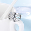 Flower Pattern Hollow Out 304 Stainless Steel Finger Rings FS-WGDCC5F-03-1