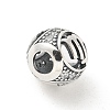 Brass Clear Cubic Zirconia European Beads LS-FIND-M049-01AS-11-2