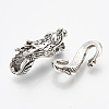 Tibetan Style Alloy S Hook with Dragon Clasps X-TIBE-Q088-018AS-RS-3