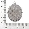 Tibetan Style Oval Alloy Pendant Cabochon Settings TIBEP-Q054-44B-RS-3