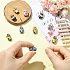 10Pcs 5 Colors Handmade Printed Porcelain Beads PORC-CJ0001-33-5