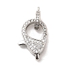 Brass Clear Cubic Zirconia Lobster Claw Clasps X-KK-Z078-50P-1
