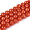 Dyed Natural Mashan Jade Round Beads Strands G-T139-8mm-67C-1