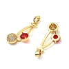 Brass Micro Pave Cubic Zirconia Pendants KK-G533-10G-2