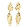 Line Brass Imitation Pearl Dangle Stud Earrings EJEW-M084-01G-2