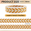 3Skeins Polyester Leaf Jacquard Ribbons SRIB-CY0001-20B-2