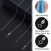 Beebeecraft 2Pcs Trendy Unisex Rhodium Plated 925 Sterling Silver Cable Chains Necklaces Set STER-BBC0006-14B-4