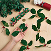 45Pcs Foam & Cloth Artificial Holly Leaves AJEW-SC0031-52B-3