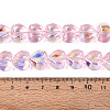 Electroplate Transparent Glass Beads Strands EGLA-N056-01A-08-4