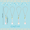 Teardrop Glass & Acrylic Flower Car Mirror Pendant Decorations HJEW-DR00051-2