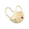 Medical Theme Mask Alloy Red Enamel Pin Brooches JEWB-C037-04G-1