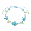 Ocean Theme Synthetic Turquoise & Glass Seed Beaded Bracelets BJEW-MZ00305-02-2