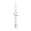 Glass Moon Hanging Suncatcher Pendant Decoration LS-DJEW-PW0008-10B-1