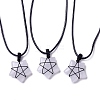 Adjustable Natural Quartz Crystal Star Pendant Necklace NJEW-B086-03H-1