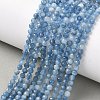 Natural Devil Blue Aquamarine Beads Strands G-P629-A03-03-2