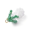 Glass Seed Beaded 3D Eggplant Pendants PALLOY-MZ00942-04-4