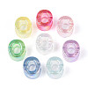 UV Plating Transparent Acrylic European Beads X-OACR-M027-02O-2