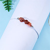 Natural Carnelian Chip Beads Braided Bead Bracelets for Men Women WGC996D-07-2