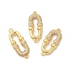 Rack Plating Brass Micro Pave Clear Cubic Zirconia Connector Charms KK-B068-29G-2