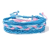 3Pcs 3 Styles Bohemian Style Polyester Braided Cord Bracelets Set PW-WGB2834-02-1