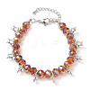 AB Color Faceted Rondelle Glass Beaded Bracelets BJEW-JB10568-1