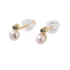 Natural Pearl Stud Earrings EJEW-P256-69G-1