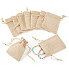 20Pcs Rectangle Polyester Imitation Burlap Packing Pouches Drawstring Bags ABAG-TA0001-96A-1