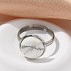 Half Round Natural Howlite Finger Rings RJEW-M062-01P-20-4