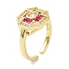 Octagon Real 18K Gold Plated Cuff Ring for Women Jewelry ZIRC-C021-02G-02-3